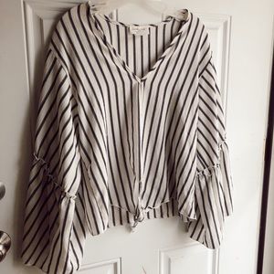 Lavender Field Statement Striped Blouse